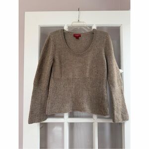 Sundance Brown Scoop Neck Knitted Wool Sweater